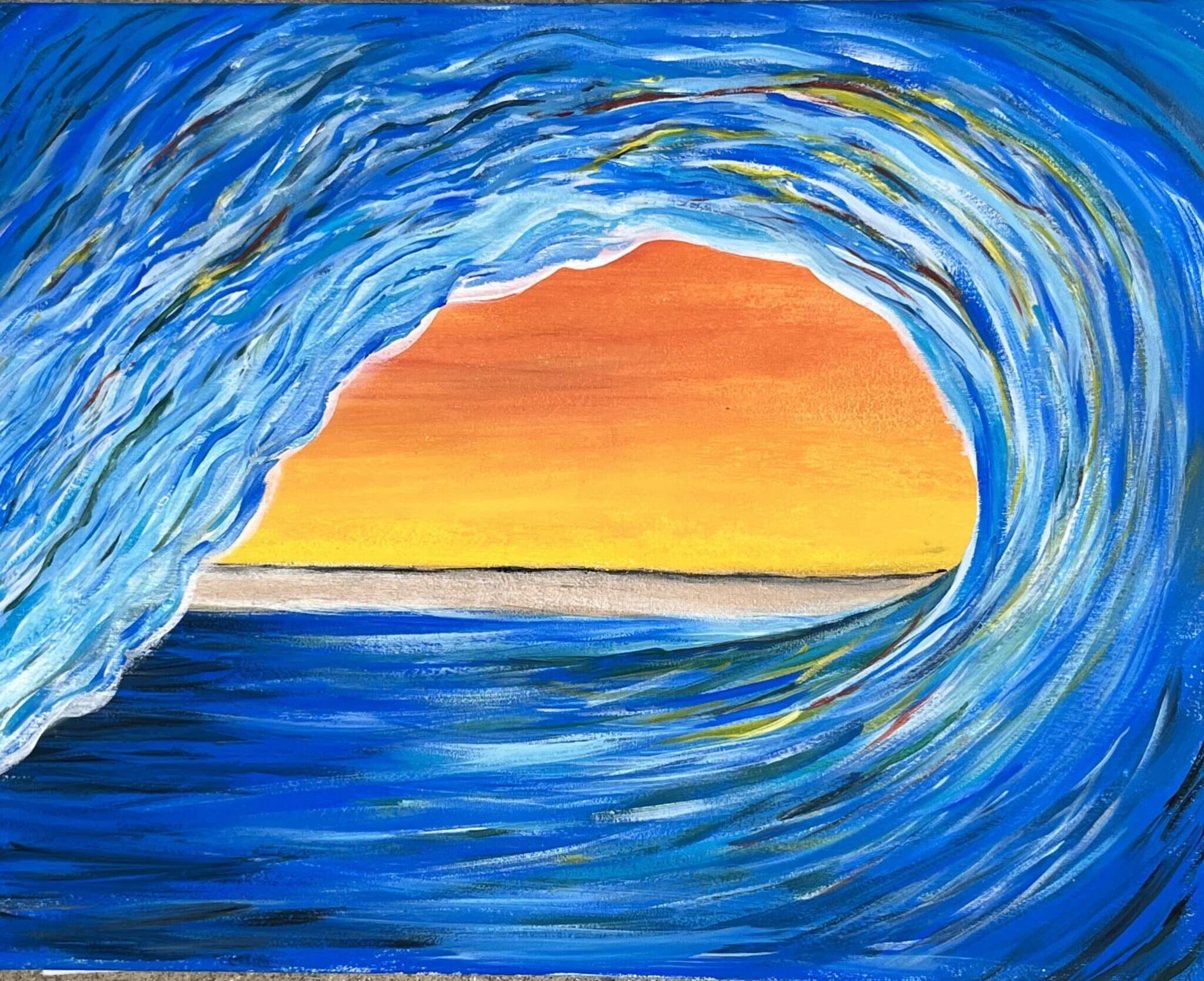 paint and sip sunset waves