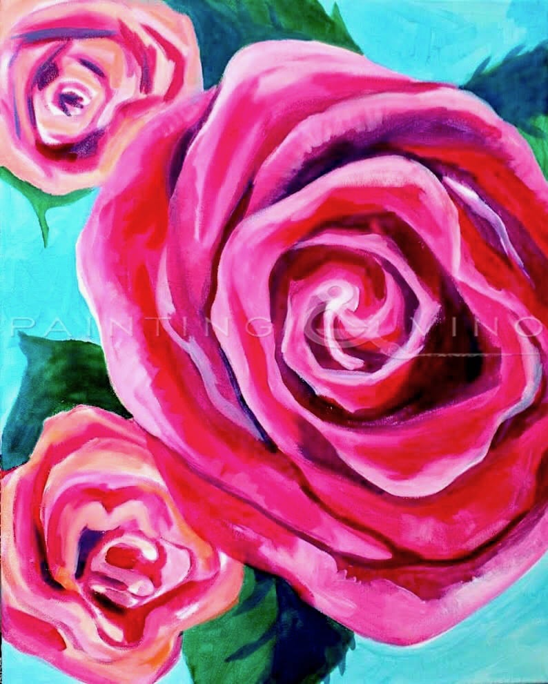 A Rose is a Rose Sip and Paint + Art Lesson in Oro Valley, AZ