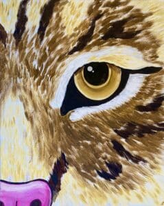 Image of painting called Pre-Traced Sonoran Bobcat Paint Class at Hoppy Vine Oro Valley