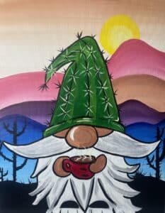 Image of painting called Desert Gnome - Paint and Sip Coffee