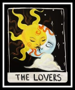 Image of painting called The Lovers - Tarot Card Paint and Pints