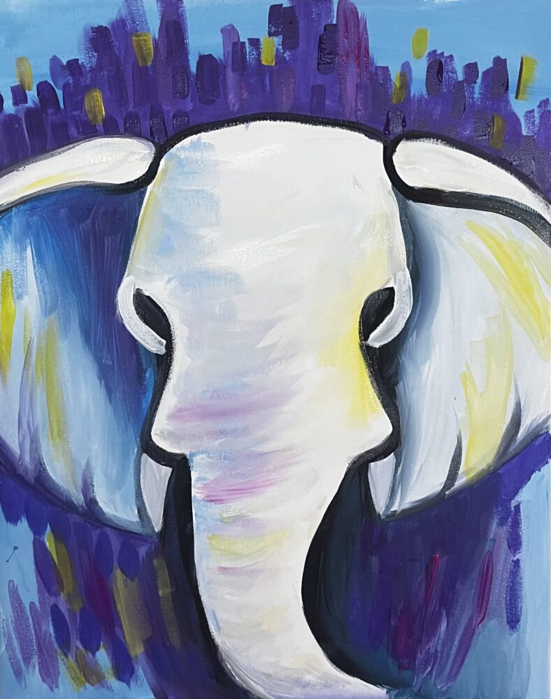 Rainbow Elephant Beginner Art Lessons Tucson