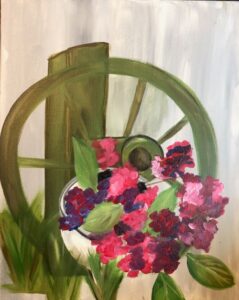 Flower Bowl paint and sip painting