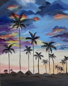 Image of painting called Sonoran Sunset Beginner Paint and Sip at Roadhouse Cinemas