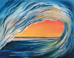 Image of painting called Sunset Wave - Paint and Sip at Hundred Mile Brewing Co