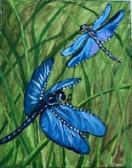 Dragonflies paint and sip painting event paint and sip