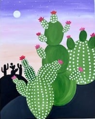 Desert Cactus paint and painting event paint and sip