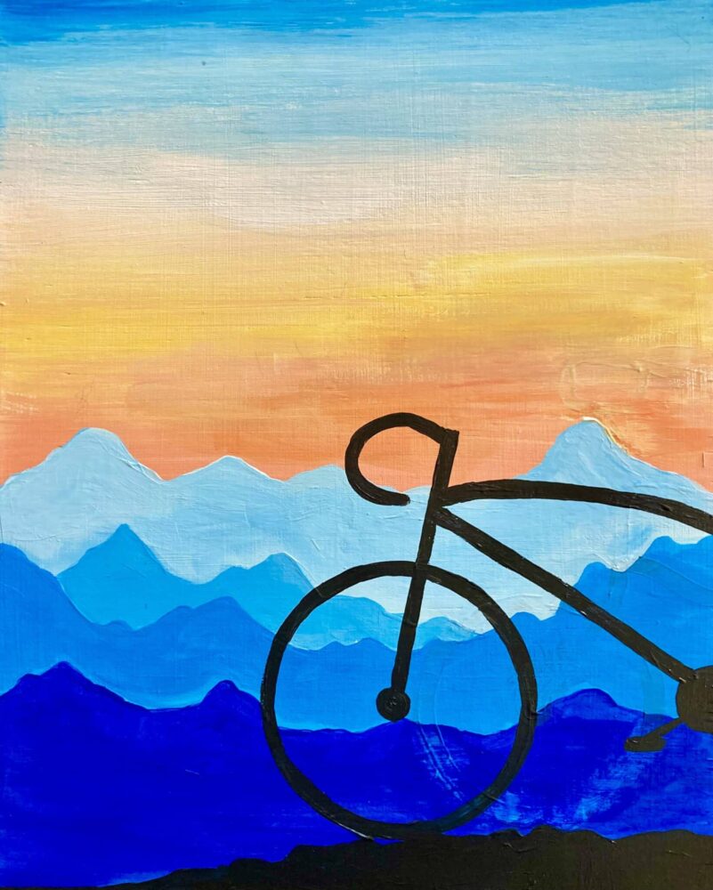 Paint and Pints Bicycke BICAS Art Fundraiser at Dragoon Brewing paint and sip