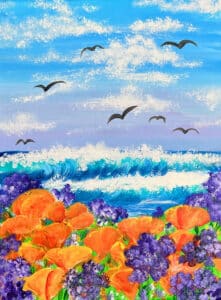Image of painting called Carlsbad Blooms Paint and Sip with Erin