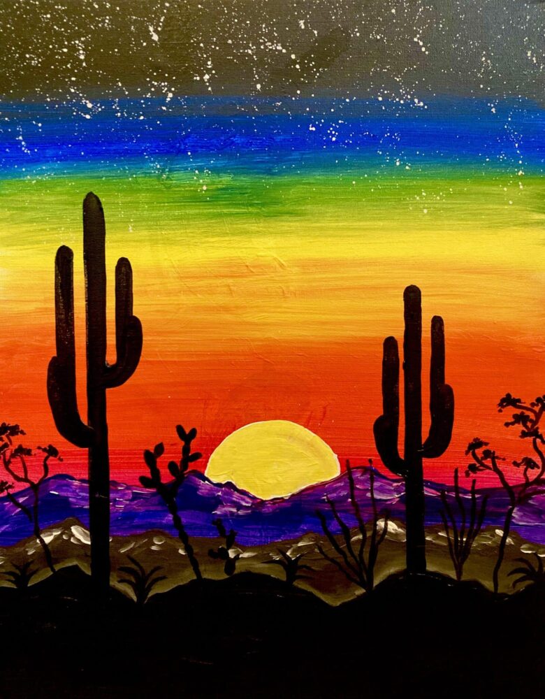 Desert Nights Paint and Sip at Bawker Cider Fourth Avenue paint and sip