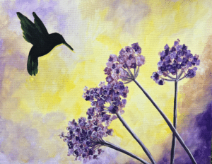 Image of painting called Hummingbird - Paint and Sip Night