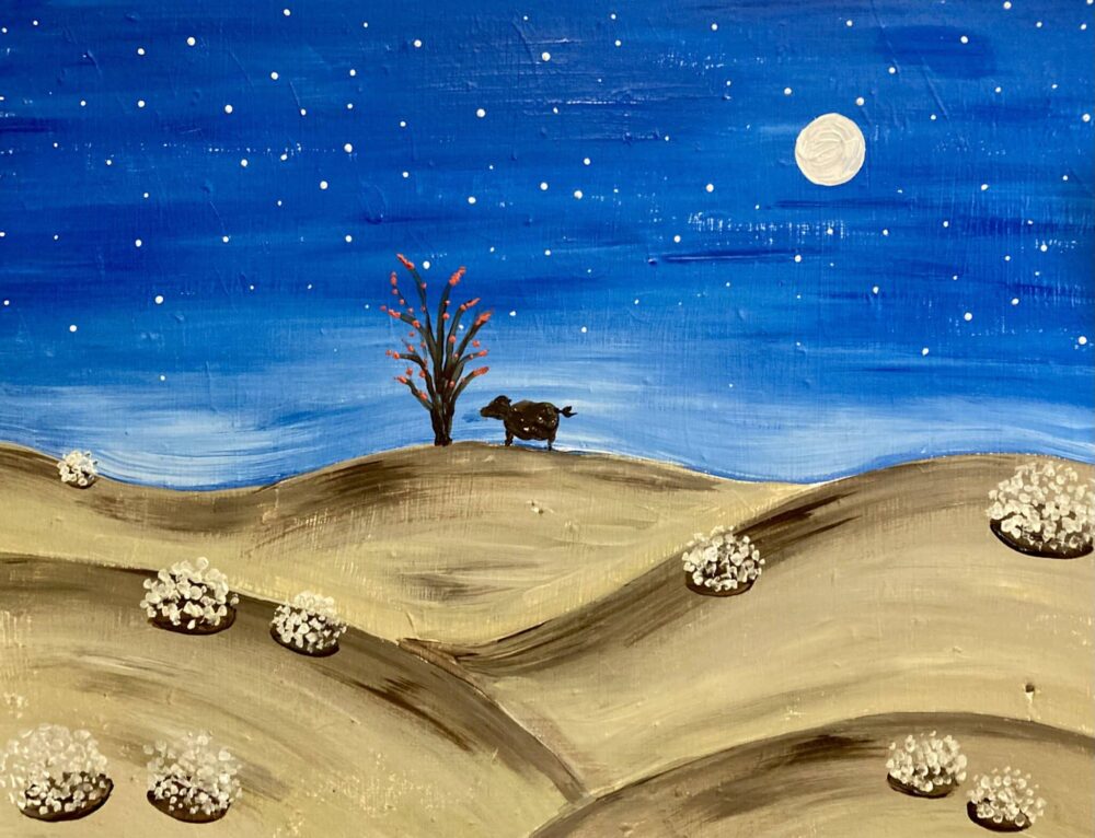 Moonlit Piggie Paint with Pigs Painting Fundraiser in Marana for Ironwood Pig Sanctuary