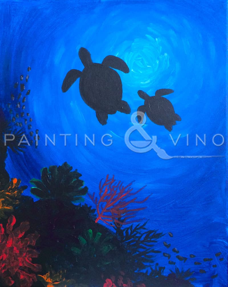 Sea Turtles paint and sip
