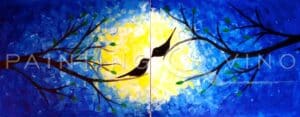 Image of painting called Lovebirds - Couples Night Paint and Sip Event