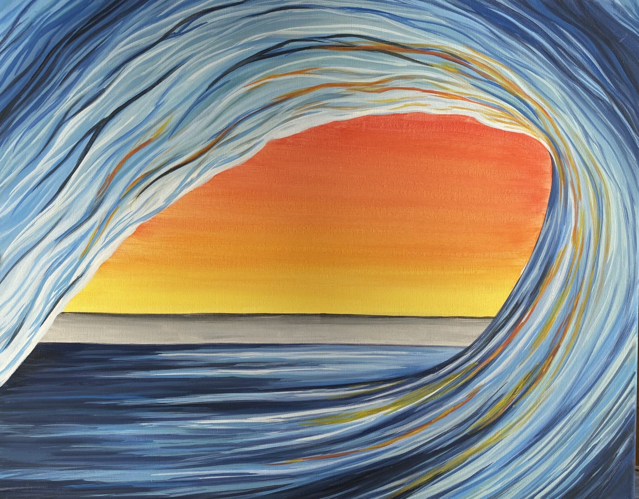 SUNSET WAVE PAINTING paint and sip