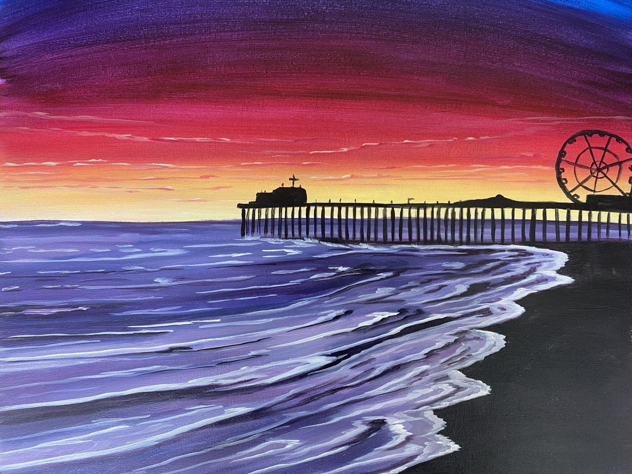 SANTA MONICA PIER PAINTING paint and sip
