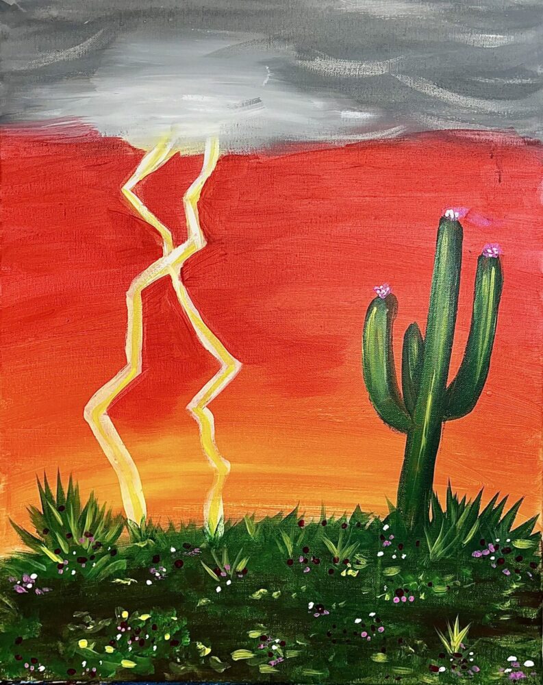 Monsoon Storm in the Desert - Beginner Paint and Sip at Reforma Modern Mexican