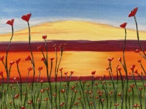 Image of painting called Poppies at Sunset - Paint Night