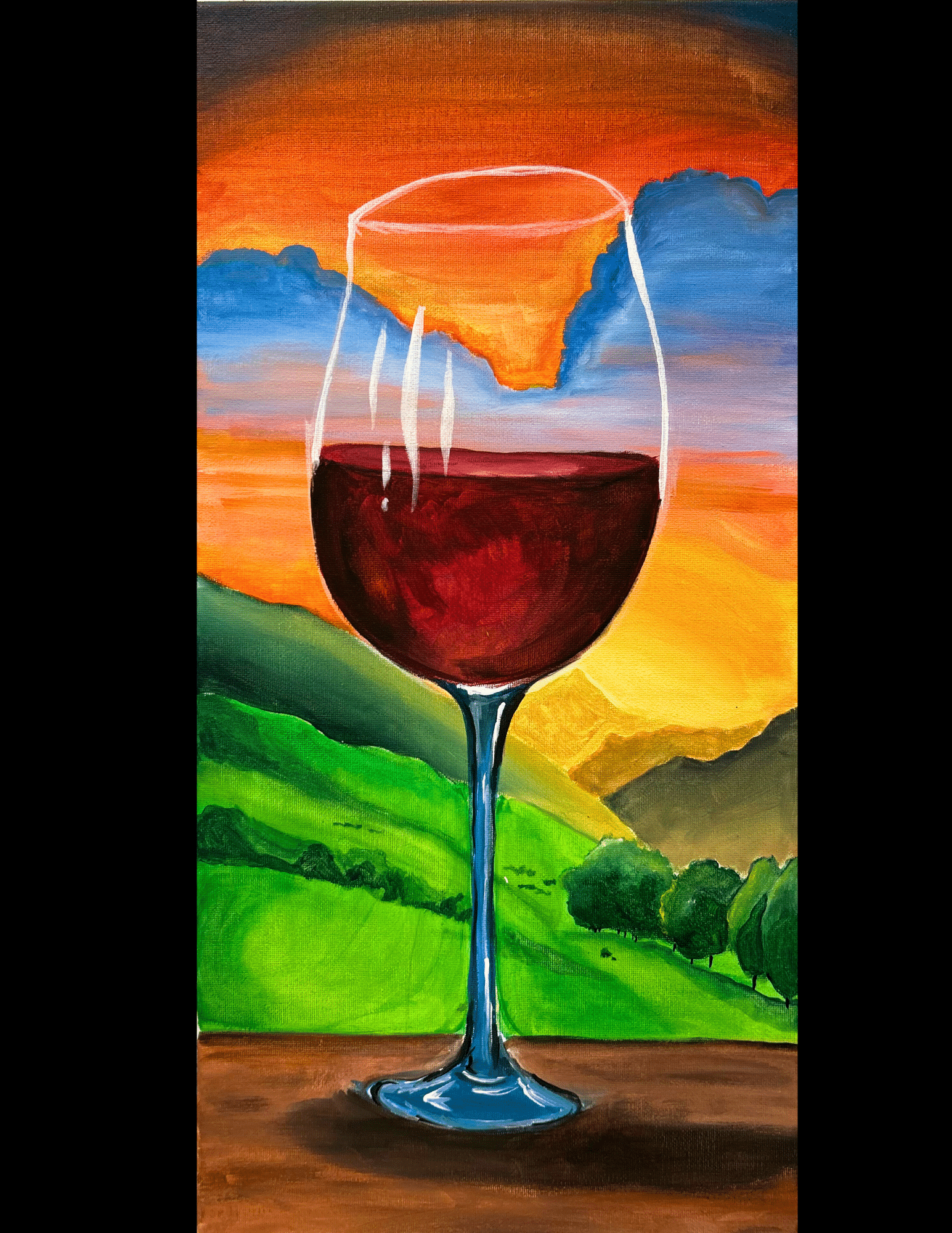 Sipping in the Sunset - NM paint and sip