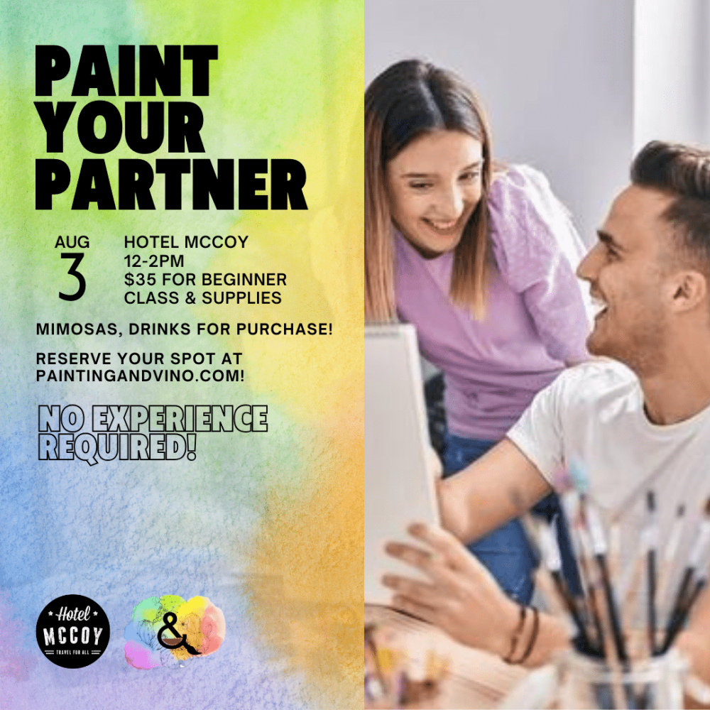 Immerse yourself in a world of creativity and fun at our Paint Your Partner class. Whether you're on a date, with family or friends, or even as a couple, this indoor activity promises to be memorable. Let your artistic side shine as you paint away the stress of the day in a relaxed and social setting. Join us for a creative experience like no other!