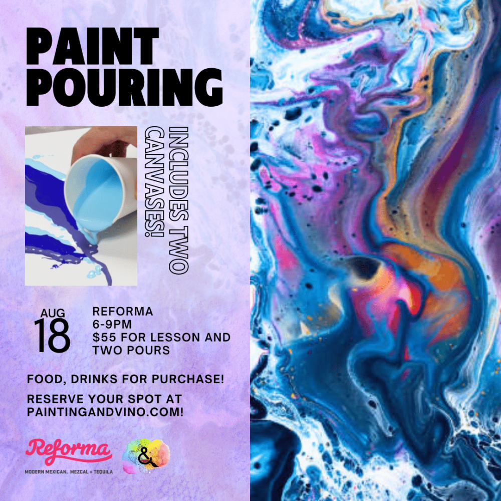 Immerse yourself in a world of creativity and fun at our paint pouring class. Whether you're on a date, with family or friends, or even as a couple, this indoor activity promises to be memorable. Let your artistic side shine as you paint away the stress of the day in a relaxed and social setting. Join us for a creative experience like no other!