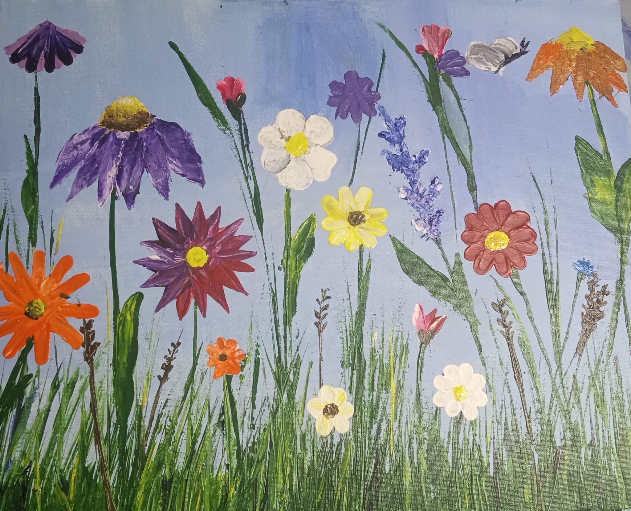 Spring Wildflowers - Pallet knife painting