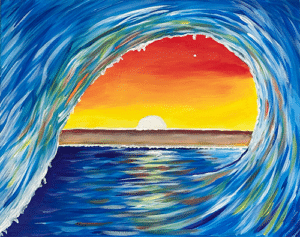 Image of painting called Ocean Waves - Paint and Sip at The Hive on Convoy