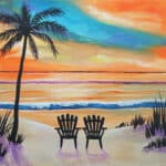 relaxing at the beach paint and sip paint and sip