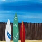 surfboard row painting paint and sip