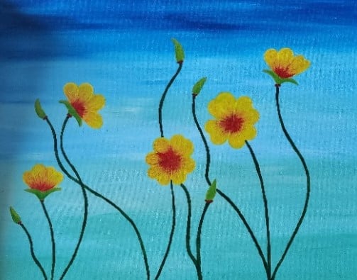California Poppy Paint and Sip Painting Event at The Golden Finch at Marriott