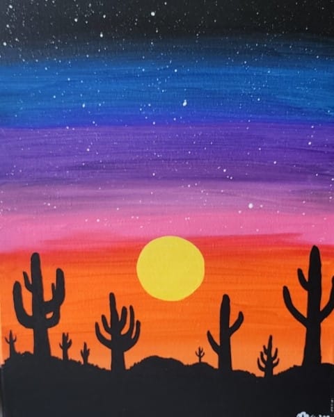 Desert night Paint and Sip Painting Painting Event with Painting and Vino Sacramento