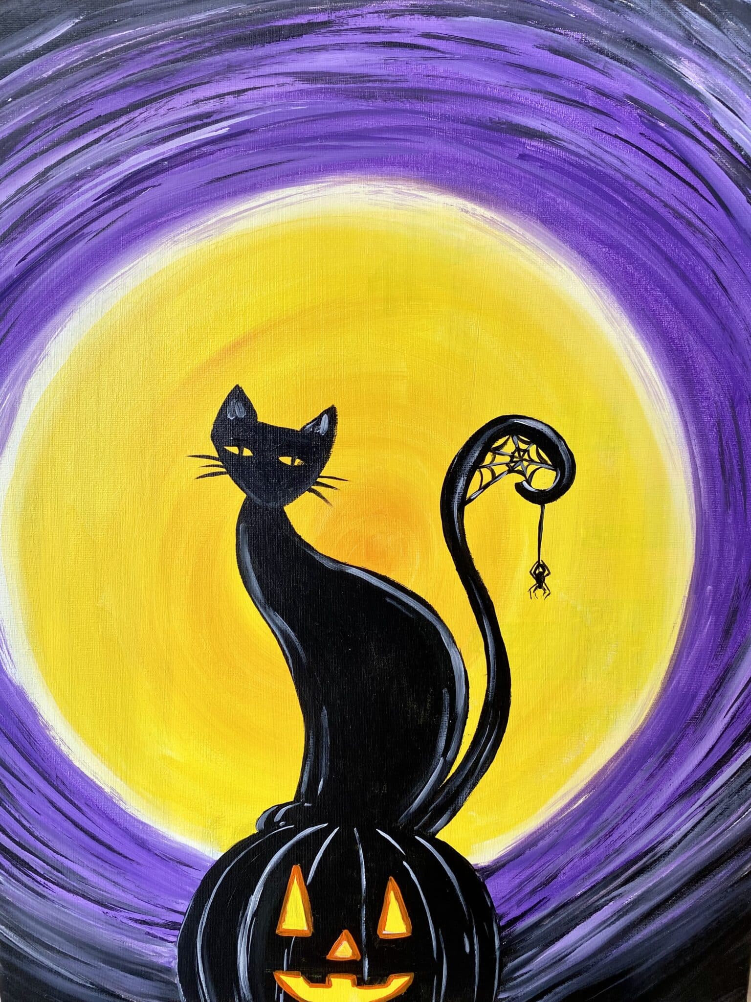 halloween cat paint and sip