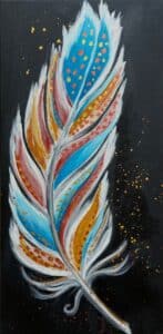 Image of painting called Boho Feather - Sip and Paint Night