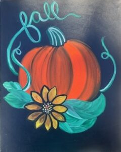 Fall Pumpkin and Sunflower paint and sip painting