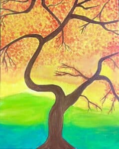 Image of painting called Fall Tree Paint and Sip at Culture Brewing Solana Beach