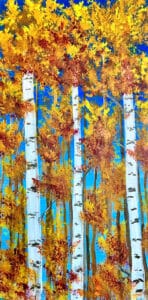 Image of painting called 10x20 Aspen Trees with Erin