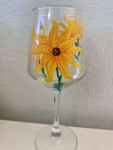 Image of painting called Sunflowers- Wine Glass Paint and Wine