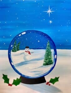 Image of painting called Winter Snowglobe Paint and Sip