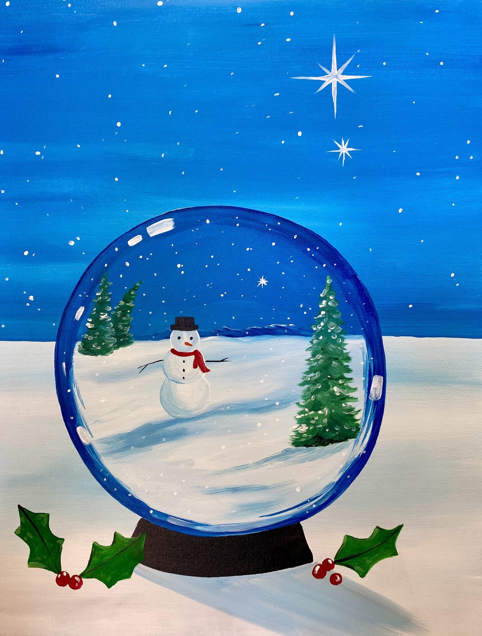 snowglobe paint and sip