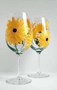 Image of painting called Sunflowers- Wine Glass Paint and Wine