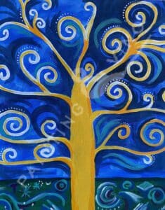 Image of painting called Golden Tree- Paint and Sip