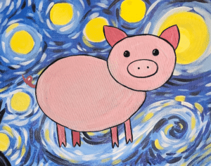 Image of painting called Paint with Pigs Fundraiser for Ironwood Pig Sanctuary!