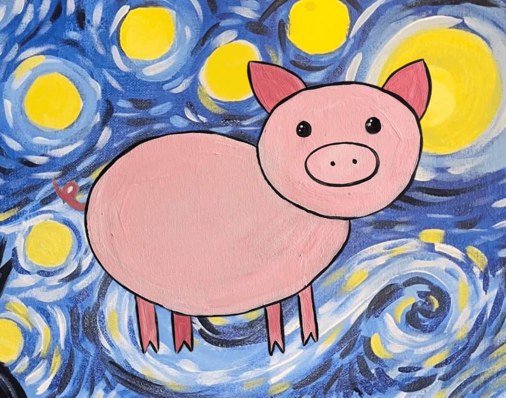 Immerse yourself in a world of creativity and fun at our paint with pigs class. Whether you're on a date, with family or friends, or even as a couple, this indoor activity promises to be memorable. Let your artistic side shine as you paint away the stress of the day in a relaxed and social setting. Join us for a creative experience like no other!