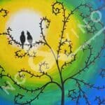 paint and sip Two Love Birds in the Sunlight