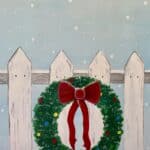 xmas wreath paint and wine