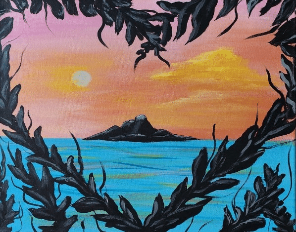 Love at Sunset paint and sip painting