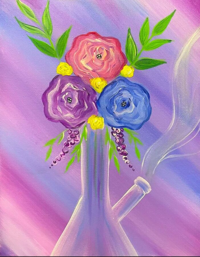 Immerse yourself in a world of creativity and fun at our paint and puff, paint and smoke class! Whether you're on a date, with family or friends, or even as a couple, this indoor activity promises to be memorable. Let your artistic side shine as you paint away the stress of the day in a relaxed and social setting. Join us for a creative experience like no other!