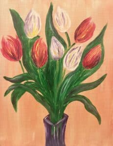 Image of painting called Monet's Tulips - Paint and Sip