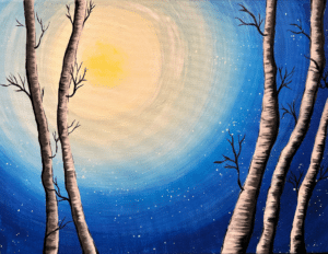 Image of painting called Moonlight in Winter - Paint and Sip