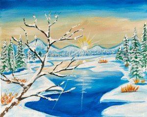 Image of painting called Snow Day - Paint and Sip at the Cafe at Alma